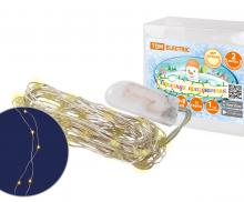 Гирлянда светодиодная "Роса20" 20LED, 2м, 3000К, 2хCR2032 , TDM (TDM)