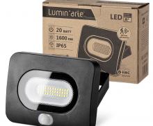 Светод. прожектор LFL-20W/05s, датч/движения 5500K, 20W SMD, IP65, чёрный, Wolta (аналог WFL-20/05s)