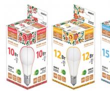 Лампа светодиодная НЛ-LED-A55-10 Вт-230 В-3000 К-Е27, (55х98 мм), Народная